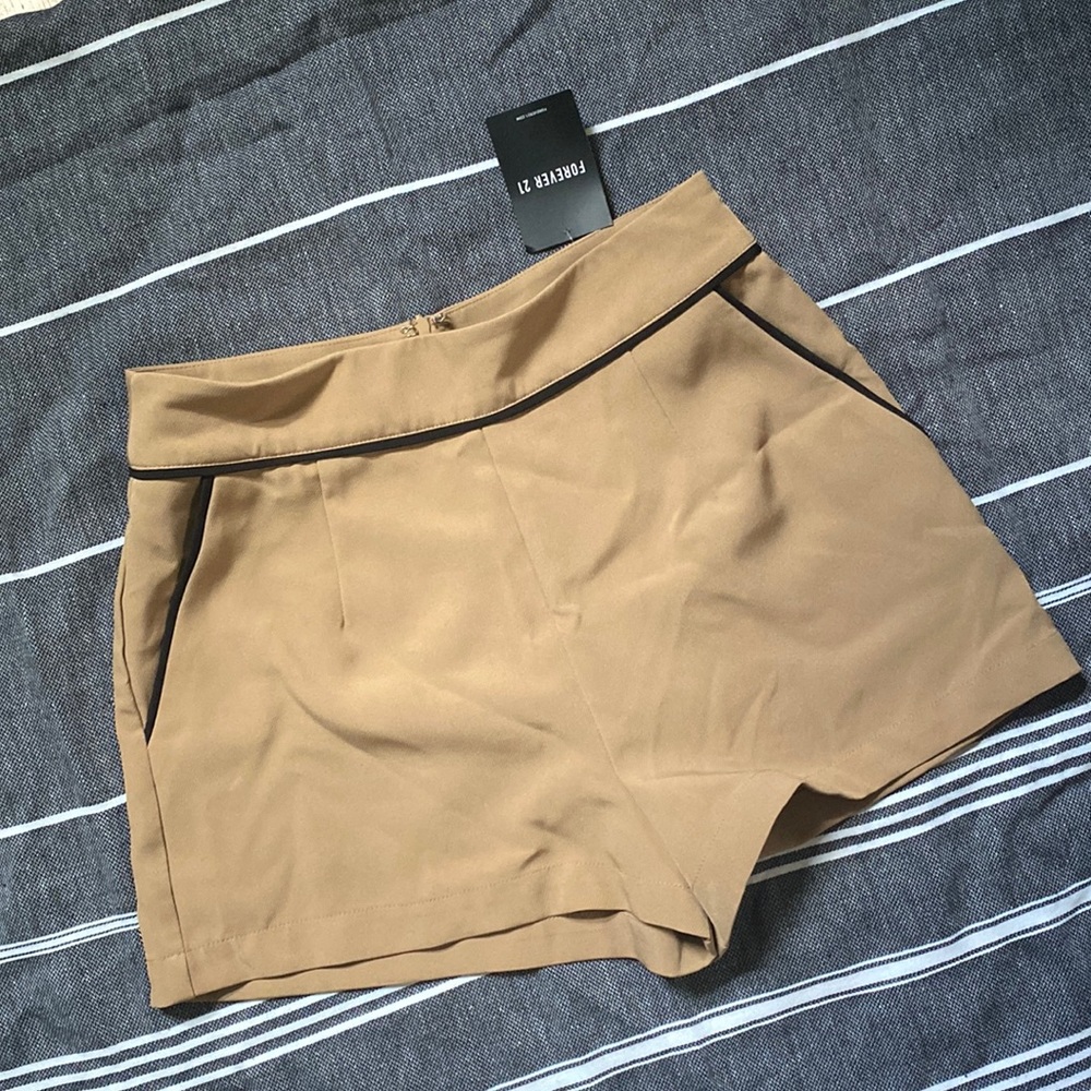 Tan Shorts with Black Accent